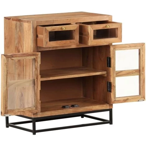 TRUE DEAL Buffet 60x35x70 Cm Bois D'acacia Massif 4 TRUE DEAL Buffet 60x35x70 Cm Bois D'acacia Massif – Image 4