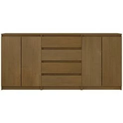 TRUE DEAL Armoires Latérales 3 Pcs Marron Miel Bois De Pin Massif -Buffet et enfilade Soldes 57829493 4