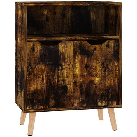 TRUE DEAL Buffet Chêne Fumé 60x30x72 Cm Aggloméré 2 TRUE DEAL Buffet Chêne Fumé 60x30x72 Cm Aggloméré – Image 2