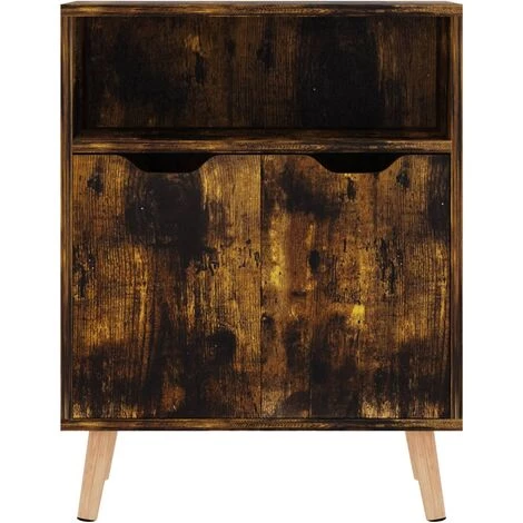 TRUE DEAL Buffet Chêne Fumé 60x30x72 Cm Aggloméré 3 TRUE DEAL Buffet Chêne Fumé 60x30x72 Cm Aggloméré – Image 3