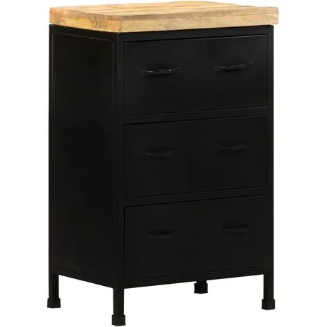 TRUE DEAL Buffet 47x35x76 Cm Bois De Manguier Brut 1 TRUE DEAL Buffet 47x35x76 Cm Bois De Manguier Brut