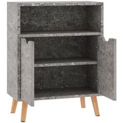 TRUE DEAL Buffet Gris Béton 60x30x72 Cm Aggloméré -Buffet et enfilade Soldes 57834770 5