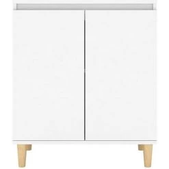 TRUE DEAL Buffet Avec Pieds En Bois Massif Blanc 60x35x70 Cm Aggloméré -Buffet et enfilade Soldes 57836842 5