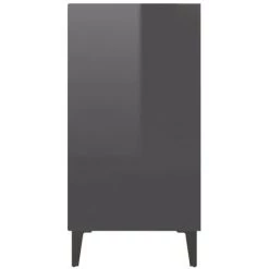 TRUE DEAL Buffet Gris Brillant 57x35x70 Cm Aggloméré -Buffet et enfilade Soldes 57837059 5