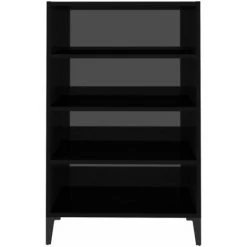 TRUE DEAL Buffet Noir Brillant 57x35x90 Cm Aggloméré 8 TRUE DEAL Buffet Noir Brillant 57x35x90 Cm Aggloméré -Buffet et enfilade Soldes 57837121 4