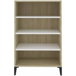 TRUE DEAL Buffet Blanc Et Chêne Sonoma 57x35x90 Cm Aggloméré -Buffet et enfilade Soldes 57837750 4