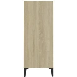 TRUE DEAL Buffet Blanc Et Chêne Sonoma 57x35x90 Cm Aggloméré -Buffet et enfilade Soldes 57837750 5