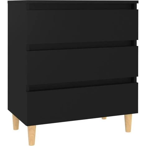 TRUE DEAL Buffet Noir 60x35x69 Cm Aggloméré 2 TRUE DEAL Buffet Noir 60x35x69 Cm Aggloméré – Image 2