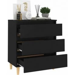 TRUE DEAL Buffet Noir 60x35x69 Cm Aggloméré 7 TRUE DEAL Buffet Noir 60x35x69 Cm Aggloméré -Buffet et enfilade Soldes 57838026 3