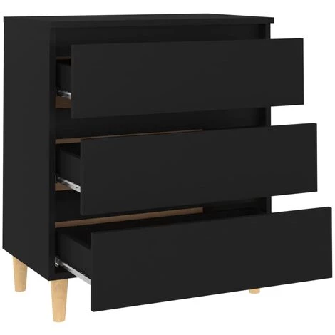 TRUE DEAL Buffet Noir 60x35x69 Cm Aggloméré 4 TRUE DEAL Buffet Noir 60x35x69 Cm Aggloméré – Image 4