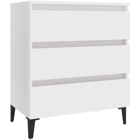 TRUE DEAL Buffet Blanc 60x35x69 Cm Aggloméré 2 TRUE DEAL Buffet Blanc 60x35x69 Cm Aggloméré – Image 2