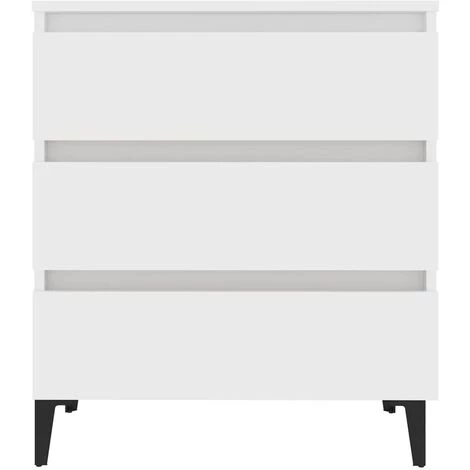 TRUE DEAL Buffet Blanc 60x35x69 Cm Aggloméré 4 TRUE DEAL Buffet Blanc 60x35x69 Cm Aggloméré – Image 4