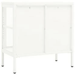TRUE DEAL Buffet Blanc 70x35x70 Cm Acier Et Verre 9 TRUE DEAL Buffet Blanc 70x35x70 Cm Acier Et Verre -Buffet et enfilade Soldes 57838928 5