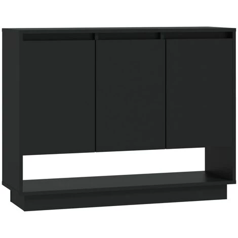 TRUE DEAL Buffet Noir 97x31x75 Cm Aggloméré 2 TRUE DEAL Buffet Noir 97x31x75 Cm Aggloméré – Image 2
