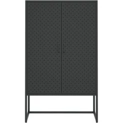 TRUE DEAL Buffet Haut Noir 80x35x135 Cm Acier 9 TRUE DEAL Buffet Haut Noir 80x35x135 Cm Acier -Buffet et enfilade Soldes 57839595 5