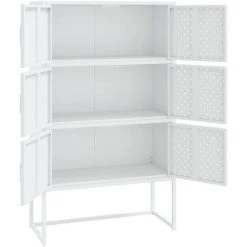TRUE DEAL Buffet Haut Blanc 80x35x135 Cm Acier 8 TRUE DEAL Buffet Haut Blanc 80x35x135 Cm Acier -Buffet et enfilade Soldes 57839856 4