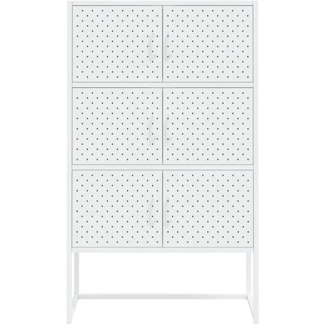 TRUE DEAL Buffet Haut Blanc 80x35x135 Cm Acier 5 TRUE DEAL Buffet Haut Blanc 80x35x135 Cm Acier – Image 5