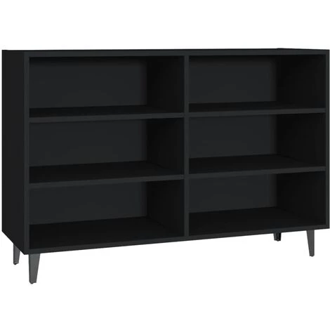 TRUE DEAL Buffet Noir 103,5x35x70 Cm Aggloméré 2 TRUE DEAL Buffet Noir 103,5x35x70 Cm Aggloméré – Image 2