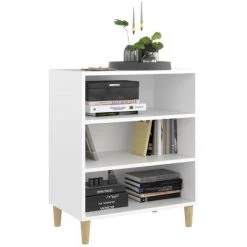 TRUE DEAL Buffet Blanc 57x35x70 Cm Aggloméré -Buffet et enfilade Soldes 57841728 3