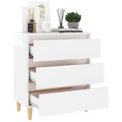 TRUE DEAL Buffet Blanc Brillant 60x35x69 Cm Aggloméré -Buffet et enfilade Soldes 57841746 3