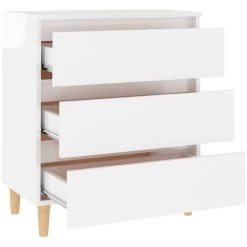 TRUE DEAL Buffet Blanc Brillant 60x35x69 Cm Aggloméré -Buffet et enfilade Soldes 57841746 4