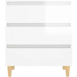 TRUE DEAL Buffet Blanc Brillant 60x35x69 Cm Aggloméré -Buffet et enfilade Soldes 57841746 5