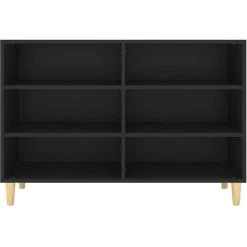 TRUE DEAL Buffet Noir 103,5x35x70 Cm Aggloméré -Buffet et enfilade Soldes 57841798 4