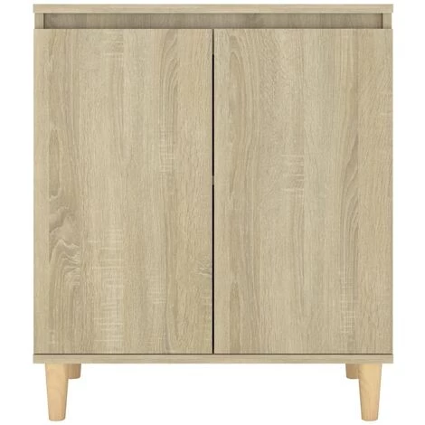TRUE DEAL Buffet Avec Pieds En Bois Chêne Sonoma 60x35x70 Cm Aggloméré 5 TRUE DEAL Buffet Avec Pieds En Bois Chêne Sonoma 60x35x70 Cm Aggloméré – Image 5