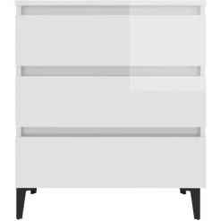 TRUE DEAL Buffet Blanc Brillant 60x35x69 Cm Aggloméré -Buffet et enfilade Soldes 57841970 4