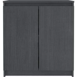 TRUE DEAL Armoire Latérale Gris 60x36x65 Cm Bois De Pin Massif -Buffet et enfilade Soldes 57842521 3