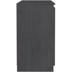 TRUE DEAL Armoire Latérale Gris 60x36x65 Cm Bois De Pin Massif -Buffet et enfilade Soldes 57842521 4