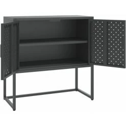 TRUE DEAL Buffet Anthracite 75x35x75 Cm Acier 8 TRUE DEAL Buffet Anthracite 75x35x75 Cm Acier -Buffet et enfilade Soldes 57842783 4