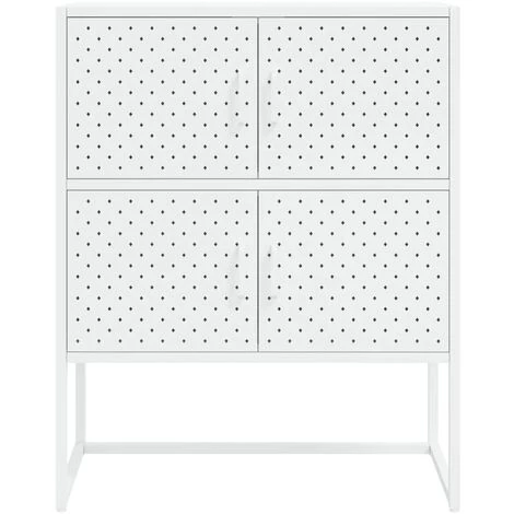 TRUE DEAL Buffet Haut Blanc 80x35x100 Cm Acier 5 TRUE DEAL Buffet Haut Blanc 80x35x100 Cm Acier – Image 5