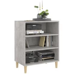 TRUE DEAL Buffet Gris Béton 57x35x70 Cm Aggloméré -Buffet et enfilade Soldes 57843816 3