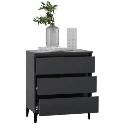 TRUE DEAL Buffet Gris 60x35x69 Cm Aggloméré -Buffet et enfilade Soldes 57843828 3