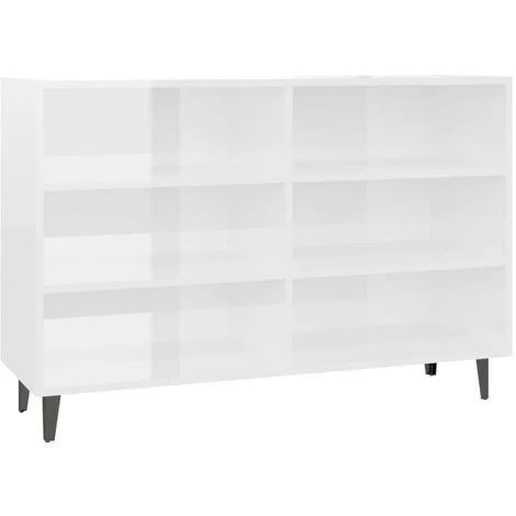 TRUE DEAL Buffet Blanc Brillant 103,5x35x70 Cm Aggloméré 2 TRUE DEAL Buffet Blanc Brillant 103,5x35x70 Cm Aggloméré – Image 2