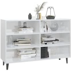 TRUE DEAL Buffet Blanc Brillant 103,5x35x70 Cm Aggloméré 7 TRUE DEAL Buffet Blanc Brillant 103,5x35x70 Cm Aggloméré -Buffet et enfilade Soldes 57843919 3