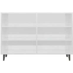TRUE DEAL Buffet Blanc Brillant 103,5x35x70 Cm Aggloméré 8 TRUE DEAL Buffet Blanc Brillant 103,5x35x70 Cm Aggloméré -Buffet et enfilade Soldes 57843919 4