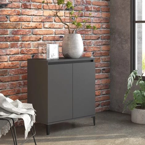 TRUE DEAL Buffet Gris 60x35x70 Cm Aggloméré 1 TRUE DEAL Buffet Gris 60x35x70 Cm Aggloméré