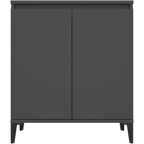TRUE DEAL Buffet Gris 60x35x70 Cm Aggloméré 5 TRUE DEAL Buffet Gris 60x35x70 Cm Aggloméré – Image 5