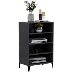 TRUE DEAL Buffet Gris 57x35x90 Cm Aggloméré -Buffet et enfilade Soldes 57843933 3