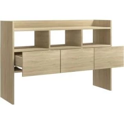 TRUE DEAL Buffet Chêne Sonoma 105x30x70 Cm Aggloméré -Buffet et enfilade Soldes 57844066 5