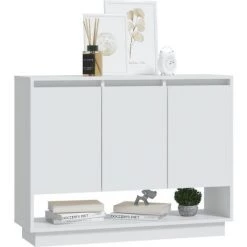 TRUE DEAL Buffet Blanc 97x31x75 Cm Aggloméré -Buffet et enfilade Soldes 57844079 4