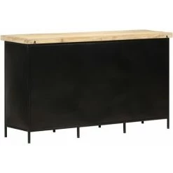 TRUE DEAL Buffet 140x38x76 Cm Bois De Manguier Brut -Buffet et enfilade Soldes 57845470 5