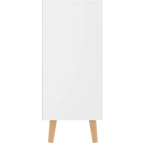 TRUE DEAL Buffet Blanc Brillant 90x30x72 Cm Aggloméré 4 TRUE DEAL Buffet Blanc Brillant 90x30x72 Cm Aggloméré – Image 4