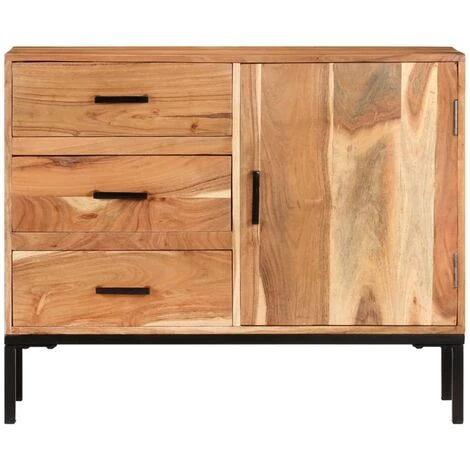 TRUE DEAL Buffet 88x30x73 Cm Bois D'acacia Massif 2 TRUE DEAL Buffet 88x30x73 Cm Bois D'acacia Massif – Image 2