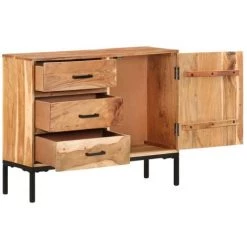 TRUE DEAL Buffet 88x30x73 Cm Bois D'acacia Massif 7 TRUE DEAL Buffet 88x30x73 Cm Bois D'acacia Massif -Buffet et enfilade Soldes 57845838 3