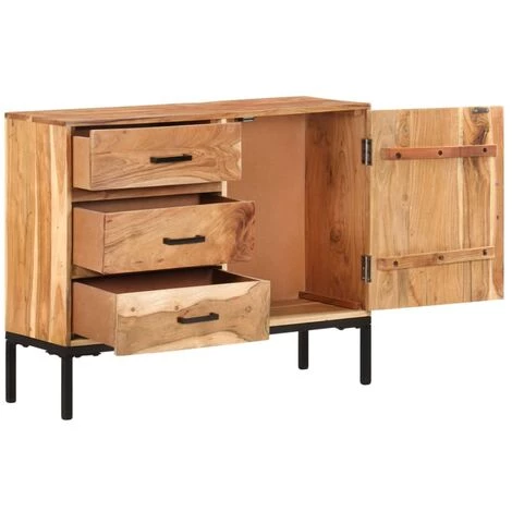 TRUE DEAL Buffet 88x30x73 Cm Bois D'acacia Massif 3 TRUE DEAL Buffet 88x30x73 Cm Bois D'acacia Massif – Image 3