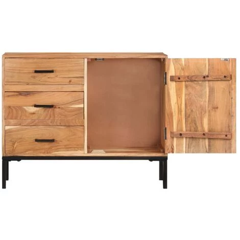 TRUE DEAL Buffet 88x30x73 Cm Bois D'acacia Massif 4 TRUE DEAL Buffet 88x30x73 Cm Bois D'acacia Massif – Image 4