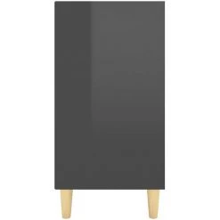 TRUE DEAL Buffet Gris Brillant 103,5x35x70 Cm Aggloméré -Buffet et enfilade Soldes 57847215 5